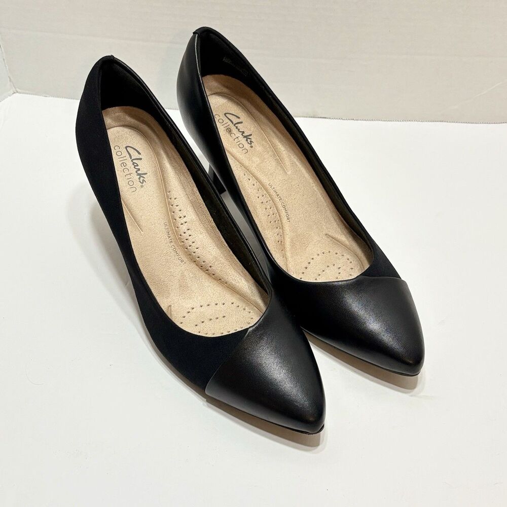 Clarks Women's Kataleyna Rose Pumps, Size 10W Kitten Heel Officewear